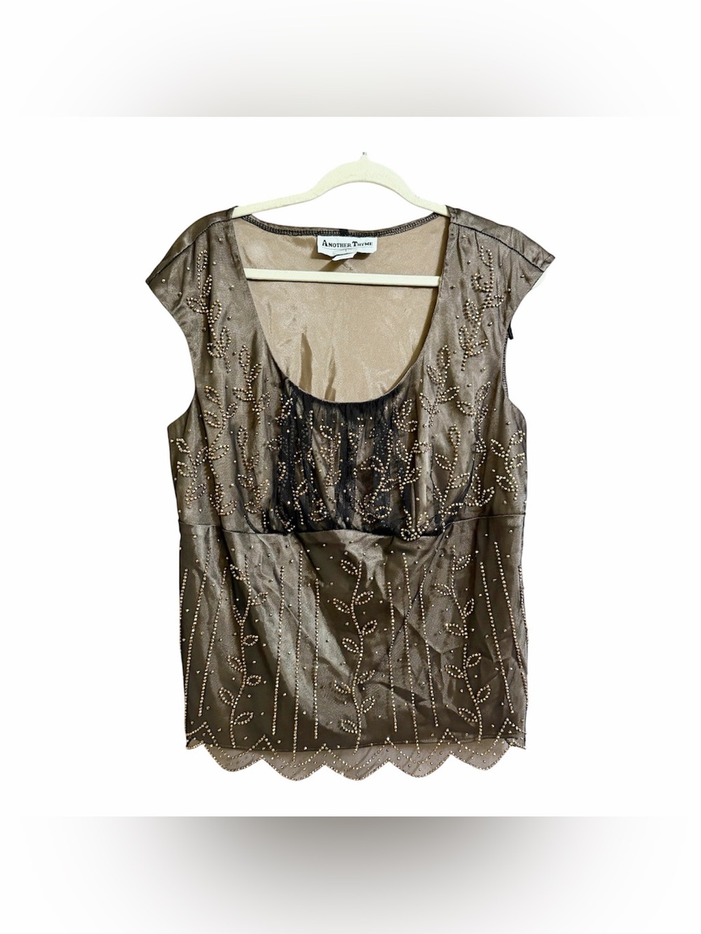 Y2K Boho Fairy Beaded Scallop Top 1X